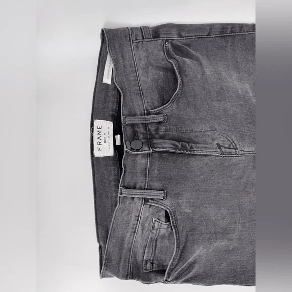 FRAME Le Skinny De Jeanne Distressed Gray Jeans - Picture 5 of 9